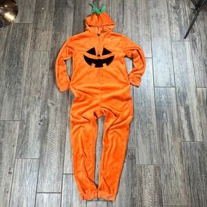 Better Together Pumpkin Costume Adult Onesie Halloween Orange Green - M‎